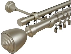 Galerie dubla palacio , teava neteda si profil,grosime 25 si 19mm, crom mat (Alege marime: 360 cm)