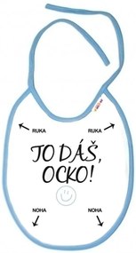 Bavetă impermeabilă Baby Nellys ÎI VEI DĂ, TATICULE! albastru