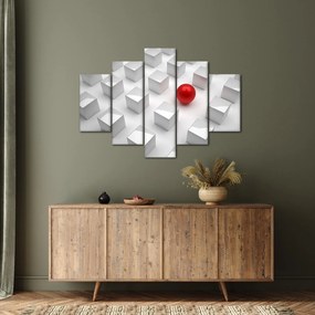 Tablou cu abstracție - cub cu bilă (150x105 cm)