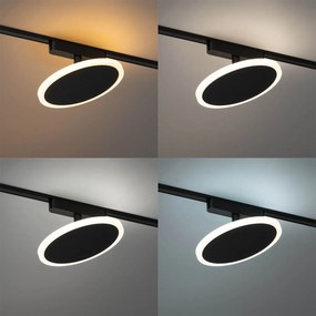 Spotlight modern negru pentru sistem de șine monofazat cu LED integrat - Magnetic Puk