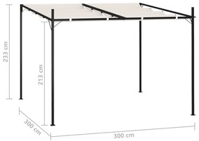 Pavilion cu acoperis retractabil, crem, 300x300x233 cm Crem, 300 x 300 x 233 cm