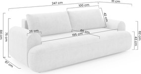 Canapea extensibilă pentru dormit Lotulis - chenille bej deschis Vibe 06