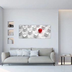 Tablou cu abstracție - cub cu bilă (120x50 cm), în 40 de alte dimensiuni noi