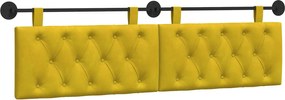 vidaXL Cap de pat suspendat Pe perete Galben 170 x 55 x 7 cm Catifea