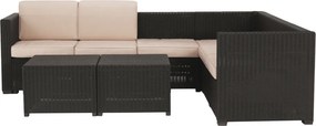 Set de grădină din rattan, 3 piese, maro/bej, RODEN