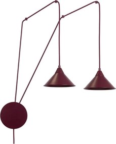 Lustră pe cablu ABRAMO 2xE27/15W/230V roșie