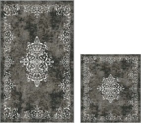 Set 2 covorase baie 510616, forma dreptunghiulara, poliester, gri