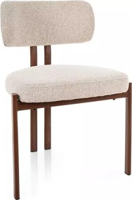Scaun tapitat Misaki D 255 bej deschis / nuc - H81 cm