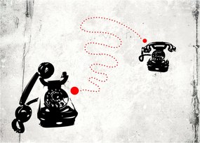 Tablou - Desen de telefon în stilul lui Banksy (70x50 cm)