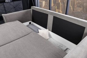 Canapea extensibila, Catifea Raiata, Gri, APARTMENT 215cm A-44503 VC