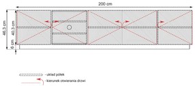 Comodă TV Asha 200 cm - artizanal / negru mat