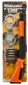Set pistol + cătușe + gloanțe de ventuze,plastic 50cm