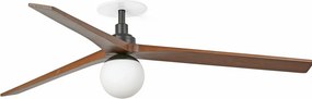 Lustra cu Ventilator incastrat tavan cu telecomanda KLIM L 150cm, negru/ nuc