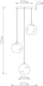 Globo 15999M-3HR - Lustru suspendat pe cablu RAGUSA 3xE27/60W/230V Ø 42,5 cm