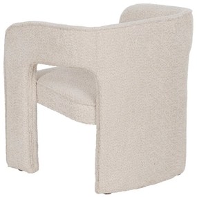 Fotoliu bej cu tapițerie din țesătură bouclé – Ixia