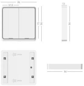SET 3x întrerupător cu 2 butoane SMART 3xCR2430 Zigbee 3.0 Tuya Immax NEO 07507C