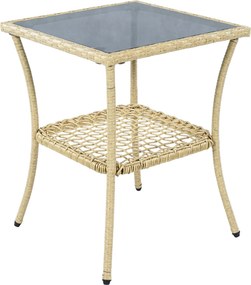 Set de mobilier din rattan pentru balcon (3 piese), 2 scaune balansoar confortabile cu spătar înalt, 80x76x86 cm, Bej