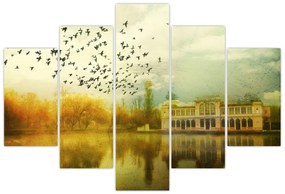 Tablou peisajului pictat cu sediul (150x105 cm)
