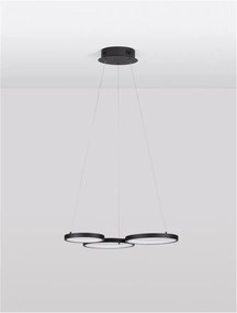 Lustra LED suspendata design modern MAGNUS R3 neagra