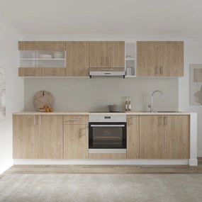 Set haaus V21, Lemn Natural/Alb, Blat Thermo 28 mm, L 280 cm