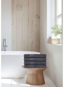 Prosoape gri-antracit 4 buc. din bumbac din frotir 50x100 cm – Good Morning