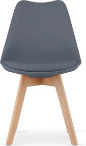 OFERTA Scaun gri inchis BALI MARK cu picioare din lemn de fag II. calitate