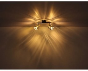 Aplica de perete / tavan cu 2 spoturi design modern INDIANA auriu, negru