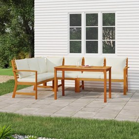 3154966 vidaXL Set mobilier de grădină cu perne, 5 piese, lemn masiv de acacia