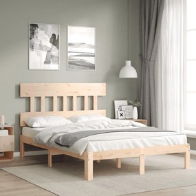 3193596 vidaXL Cadru de pat cu tăblie, 140x200 cm, lemn masiv