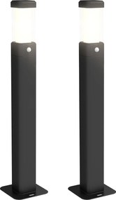 Outsunny Set de 2 lampi de exterior, stalpi luminoase LED, Etanche IP65, Lumina pentru alei si drumuri, negru | Aosom Romania
