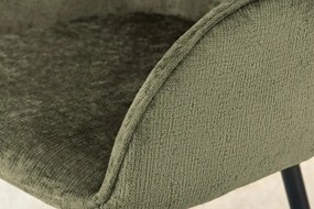 Set de 2 scaune pivotante, Metal Negru, Chenille Verde, AVIGNON A-46472 VC