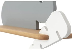 Aplică LED cu raft pentru copii RABBIT LED/4W/230V gri/alb/lemn