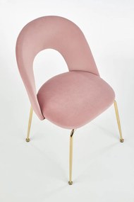 Scaun K385 velvet roz/auriu