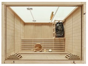 Tradičná saunová kabína / fínska sauna Tampere 150 x 110 cm 4,5 kW
