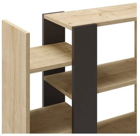 Bibliotecă neagră/în culoare naturală cu aspect de lemn de stejar 80x152 cm Axel – Marckeric