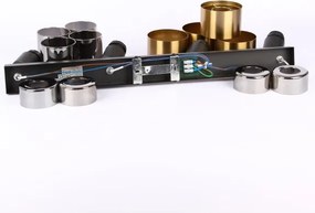 Spot MILLEY 4xE27/40W/230V negru/alamă Globo 15560-4
