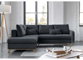 Colțar extensibil cu șezlong pe partea stângă Miuform Scandic Lagom L, gri închis