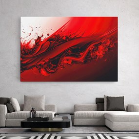 Tablou Canvas, 20x30cm, Dormitor si Living, Abstracte, Abstract cu linii, Smooth Red Color