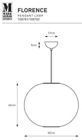 Lustră pe cablu Markslöjd 108791 FORENCE 1xE27/40W/230V d. 50 cm negru