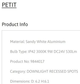 Spot LED incastrabil tavan fals / plafon IP42 PETIT alb