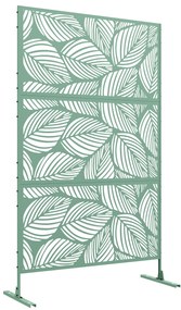 Outsunny Panou paravan de protecție decorativ paravant exterior verde cu model vegetal din metal, 122 x 45 x 198 cm, verde | Aosom Romania