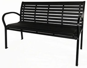 Bancă de grădină 125 x 60 x 80 cm, negru, oțel /plastic