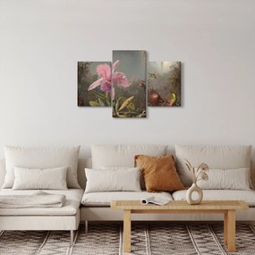 Tablou - Martin Johnson Heade, Cattleya Orchid and Three Hummingbirds, reproducere (90x60 cm)