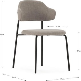 Scaune de dining gri-deschis 4 buc. Adriel – Marckeric