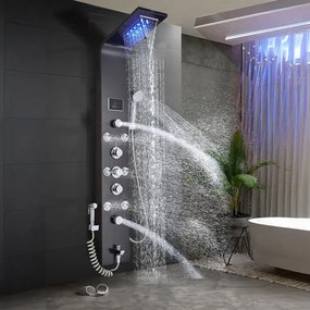 Aquapro hidromasszázs zuhanypanel fekete