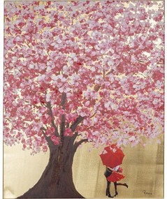 Tablou Touched Flower Couple Roz-Auriu 100x80cm