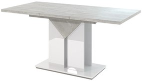 Masă de sufragerie Tarni (gri deschis + alb lucios) (pentru 4 până la 6 persoane). 1055252