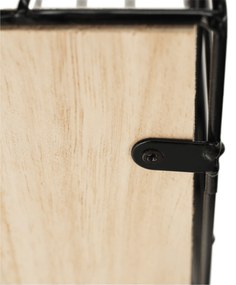 Set de 3 rafturi, natural/negru, AZURI