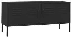 336232 vidaXL Comodă TV, negru, 105x35x50 cm, oțel