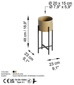 Suport metalic pentru flori GED-026-A Noir,negru/dorat